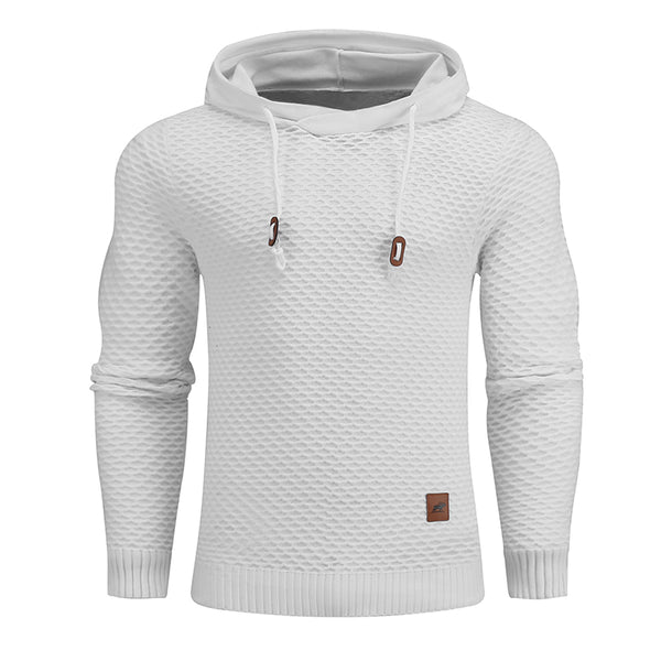 Autumn & Spring Hooded Scale Design Solid Color Men Hoodies